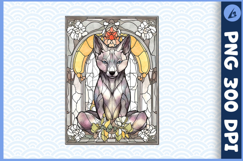 floral-wolf-yoga-pose-stained-glass