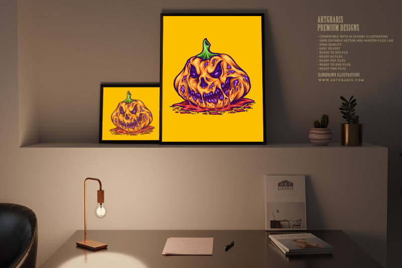 rotten-pumpkin-creepy-monster-halloween-fruit-illustrations