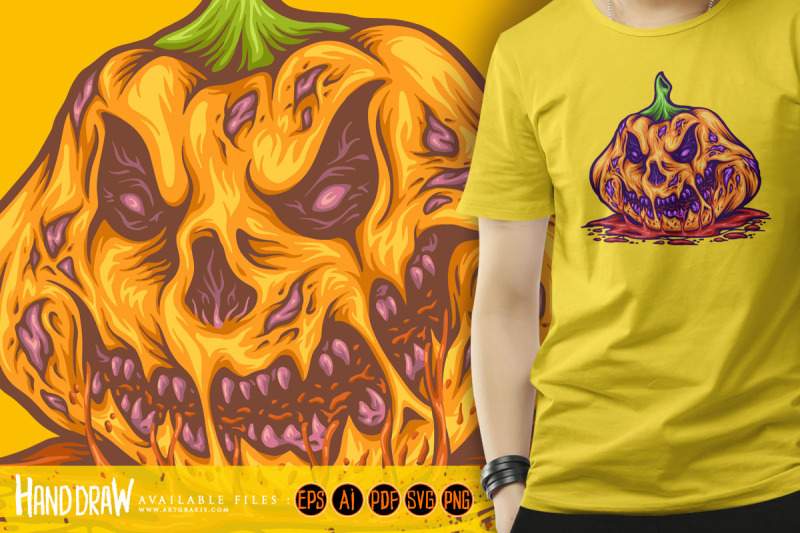 rotten-pumpkin-creepy-monster-halloween-fruit-illustrations