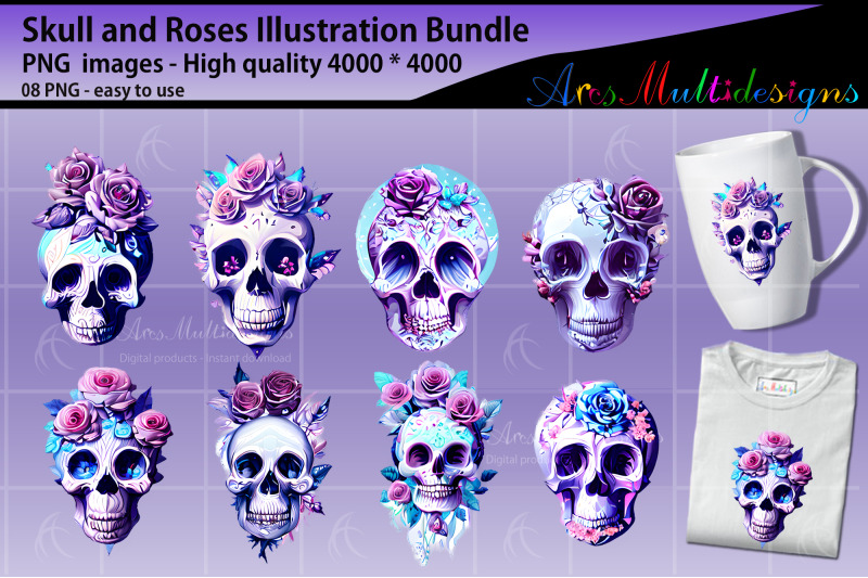 sugar-skull-and-roses-illustration-bundle