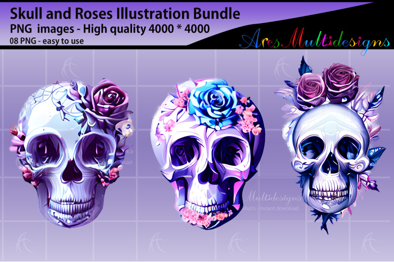 sugar-skull-and-roses-illustration-bundle