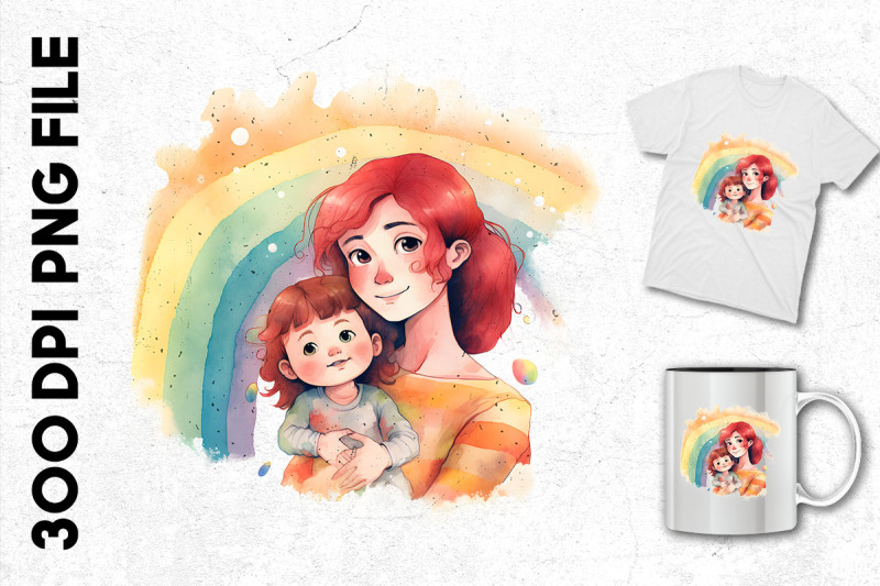 mom-and-a-child-painting-with-rainbows