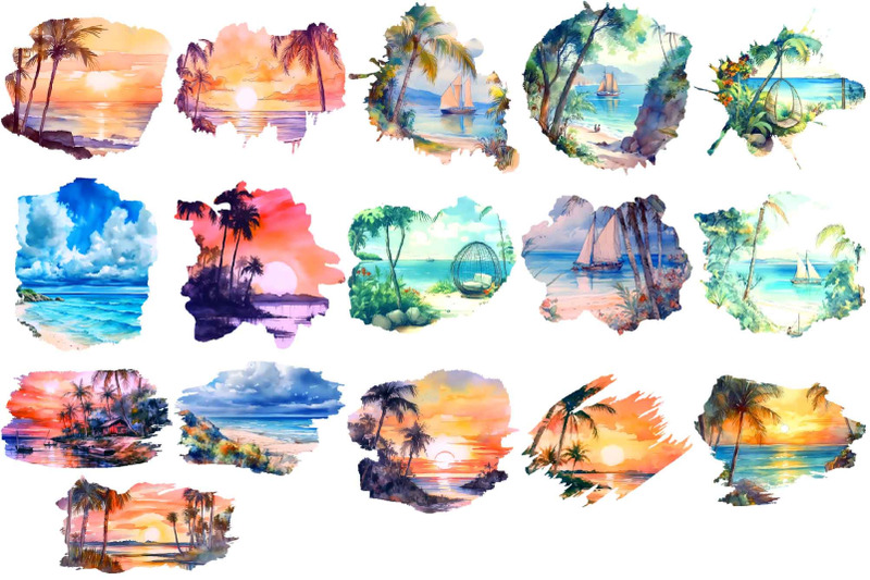 beach-landscapes-overlay-clipart-watercolor-summer-clipart