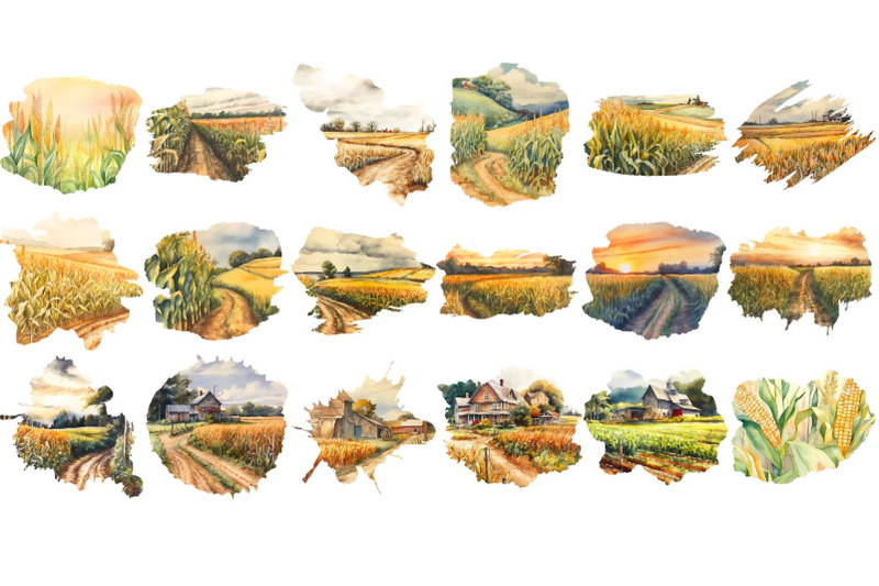 corn-fields-overlay-clipart-watercolor-corn-farm-png