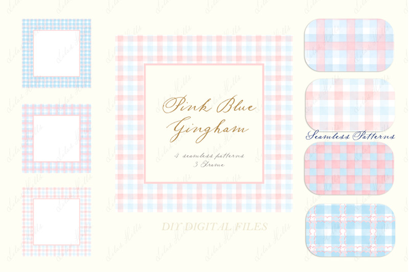 gingham-pastel-blue-pink-pattern-frames-diy
