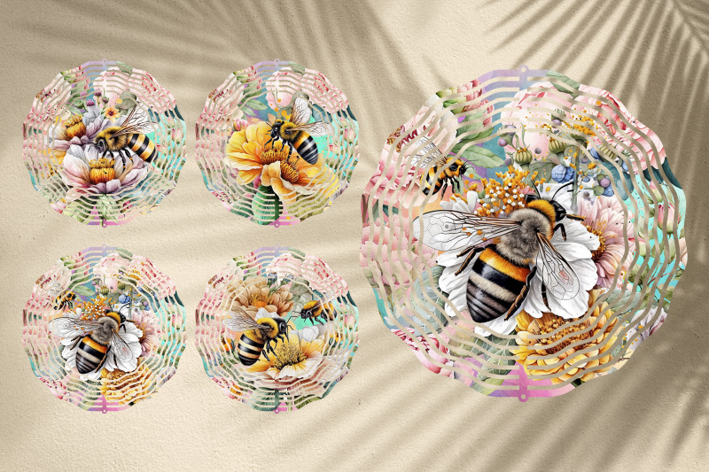 floral-garden-wind-spinner-sublimation-bee-wind-spinner-design