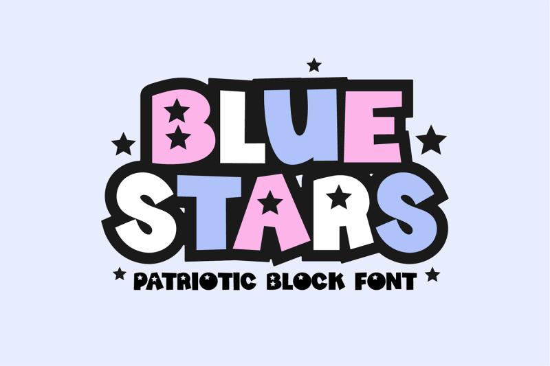 blue-stars-block-patriotic-star-font