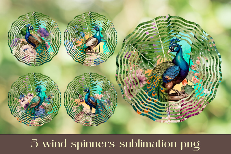 peacock-wind-spinner-sublimation-summer-wind-spinner-design