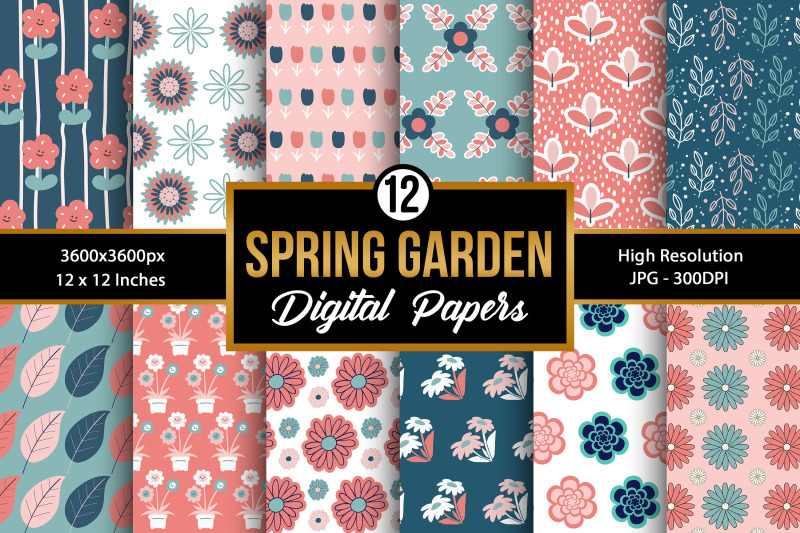 spring-flowers-garden-digital-papers