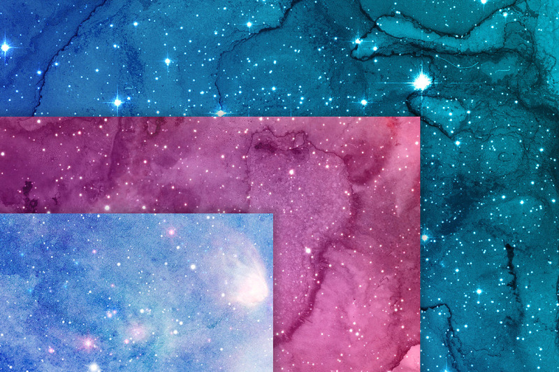 Download Painted Galaxy Digital Paper By Digital Curio ...