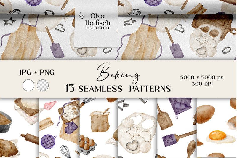 watercolor-baking-seamless-patterns-set-cooking-backgrounds
