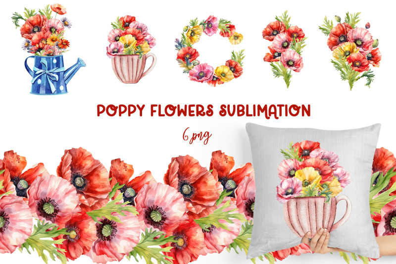 watercolor-poppy-flower-clipart-bundle-transparent-png