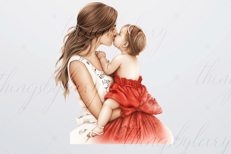 12-watercolor-mom-kissing-baby-from-the-back-view-png-images