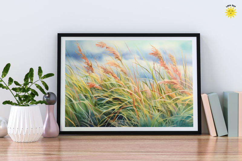 watercolor-grasses-swaying-backgrounds