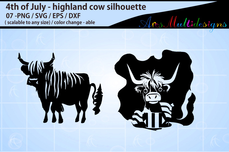 4th-of-july-highland-cow-silhouette