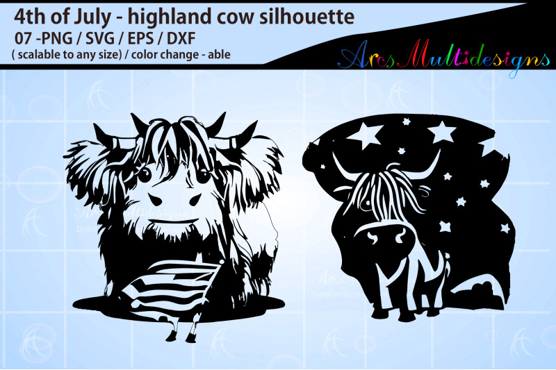 4th-of-july-highland-cow-silhouette