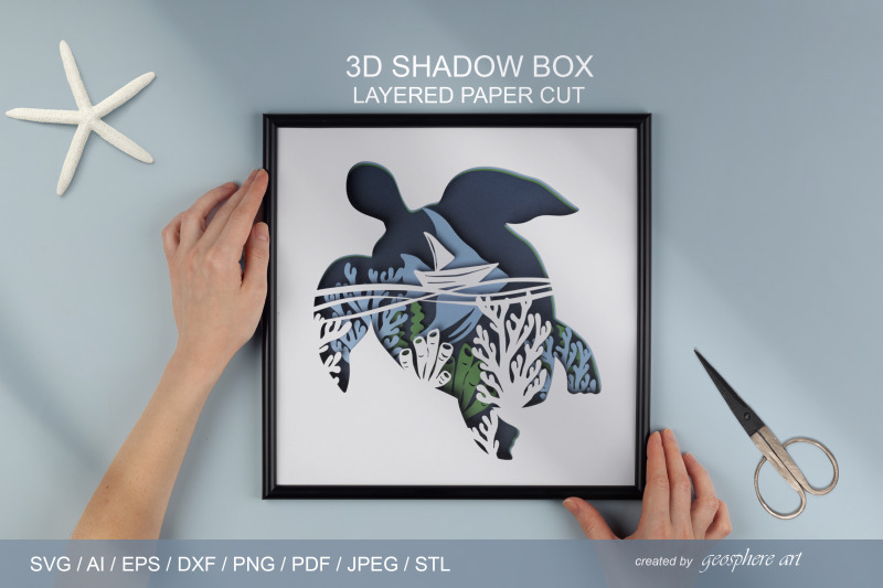 sea-turtle-3d-layered-papercut-shadow-box-svg-dxf-stl