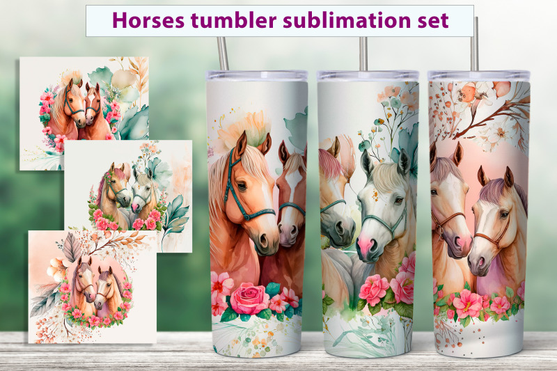 horse-tumbler-sublimation-bundle-animal-skinny-tumbler
