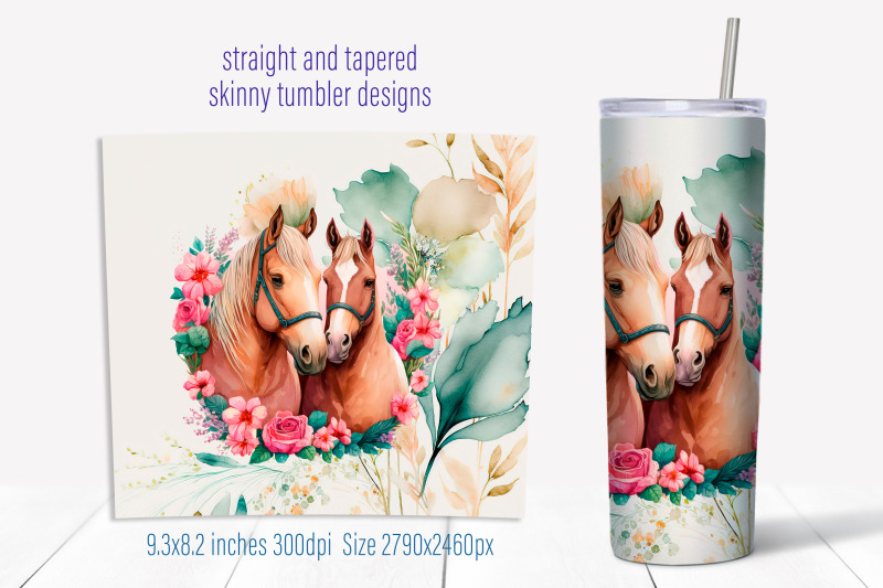 horse-tumbler-sublimation-bundle-animal-skinny-tumbler