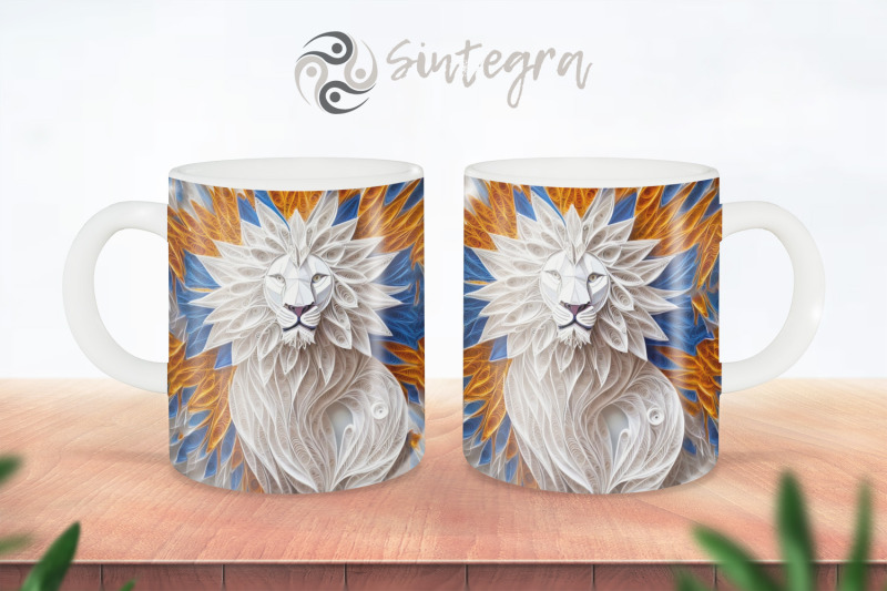 safari-wild-lion-paper-quilling-mug-sublimation