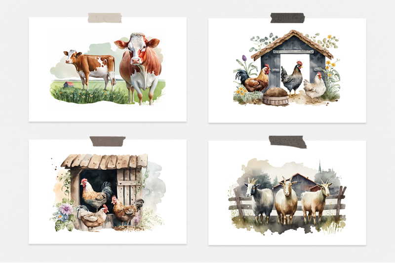 on-the-farm-watercolor-collection