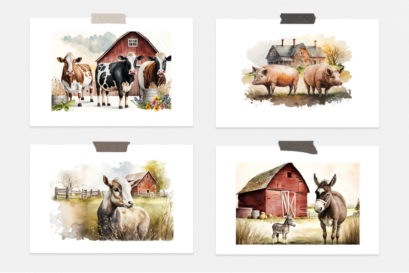 on-the-farm-watercolor-collection