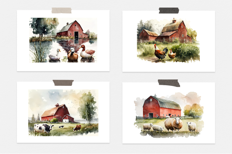 on-the-farm-watercolor-collection