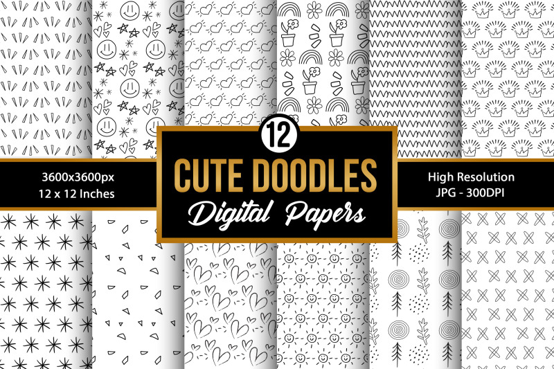 black-amp-white-doodles-digital-papers