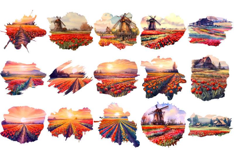 tulips-fields-meadows-clipart-watercolor-landscapes