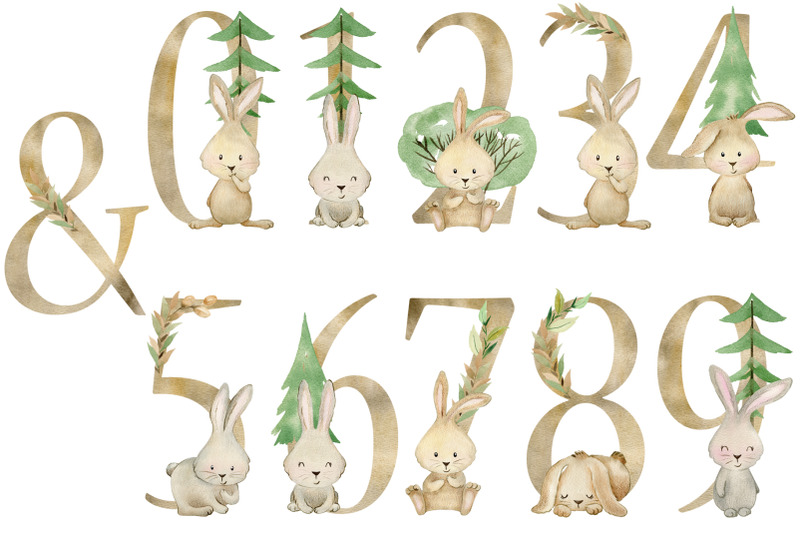 watercolor-alphabet-with-bunnies