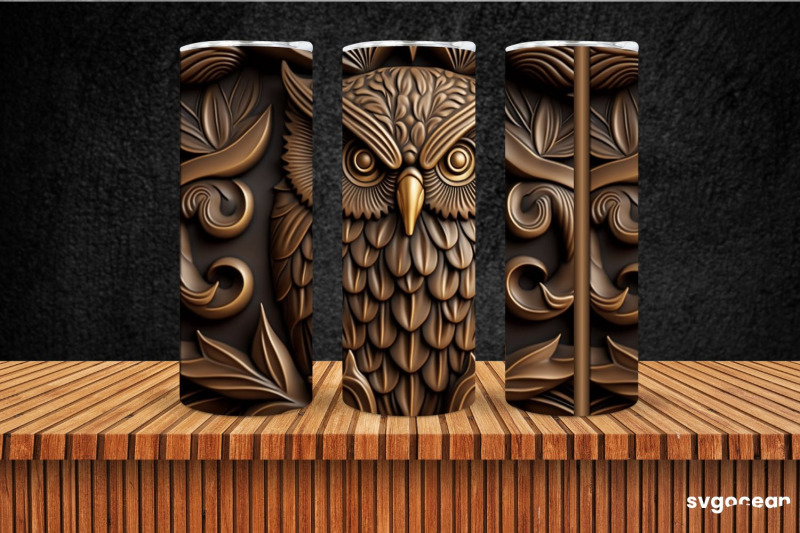 tooled-leather-owl-tumbler-skinny-20-oz-sublimation