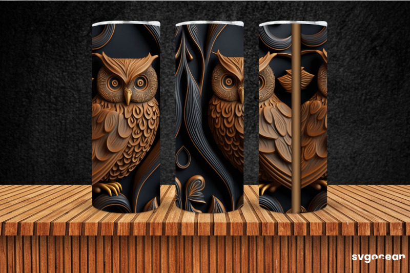 tooled-leather-owl-tumbler-skinny-20-oz-sublimation