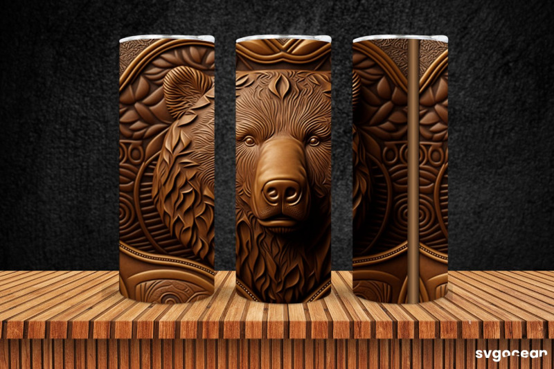 tooled-leather-bear-tumbler-skinny-20-oz-sublimation