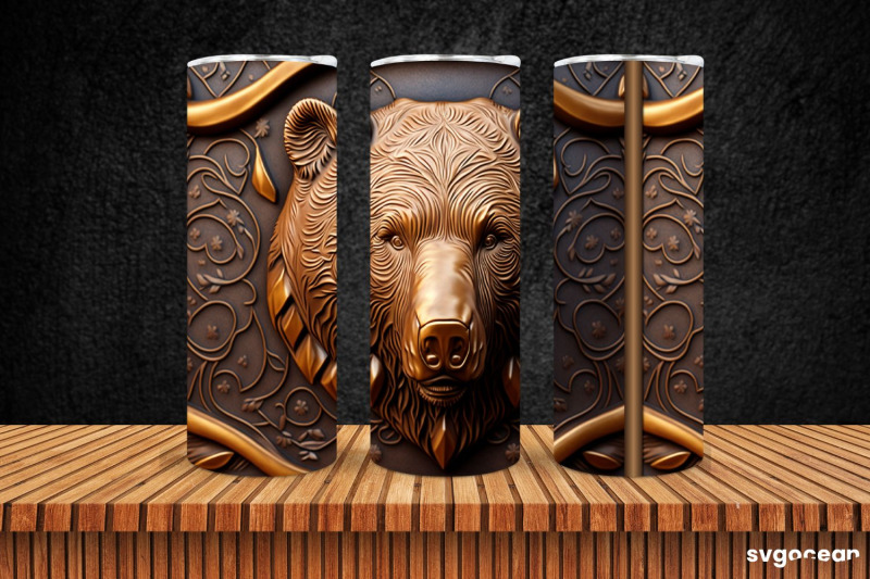 tooled-leather-bear-tumbler-skinny-20-oz-sublimation