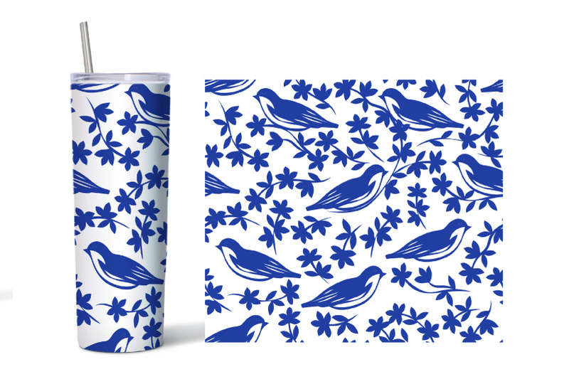 blue-bird-and-flowers-tumbler-wrap-blue-and-white-tumbler