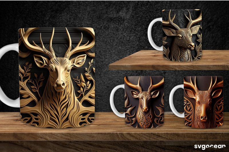 tooled-leather-deer-mug-11-oz-sublimation