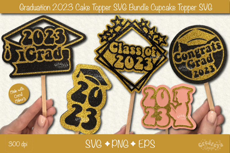 graduation-2023-cake-topper-bundle-cupcake-topper-congrats-graduatio