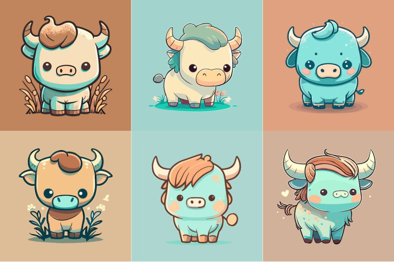 cute-vector-bull-color-graphics-for-the-design