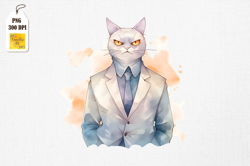 father-cat-in-suit-watercolor-bundle