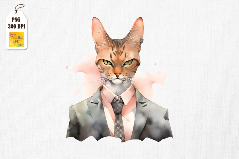 father-cat-in-suit-watercolor-bundle