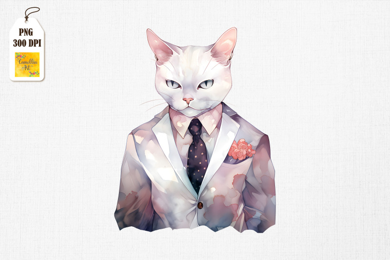 father-cat-in-suit-watercolor-bundle