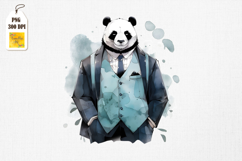 father-panda-in-suit-watercolor-bundle