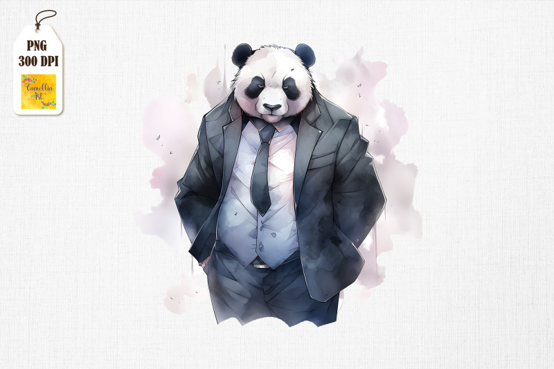 father-panda-in-suit-watercolor-bundle