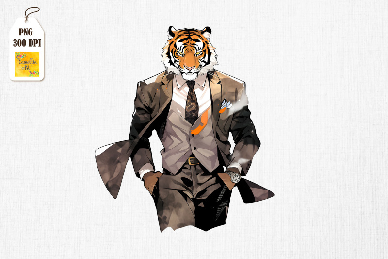 father-tiger-in-suit-watercolor-bundle