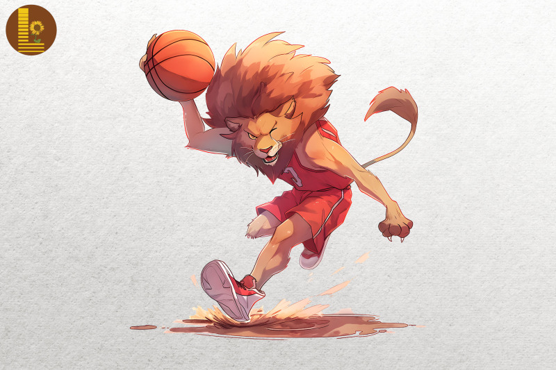 lion-loves-basketball-watercolor-bundle