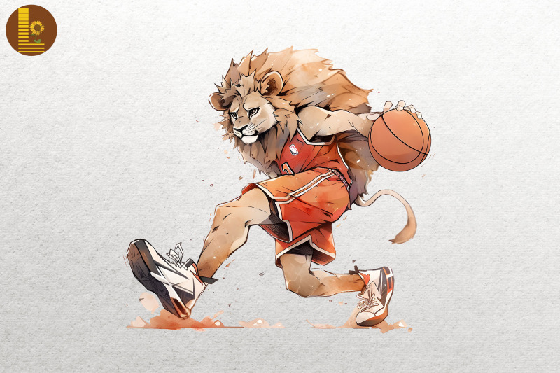 lion-loves-basketball-watercolor-bundle