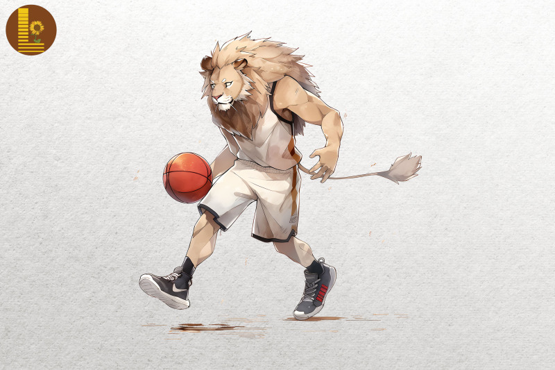 lion-loves-basketball-watercolor-bundle