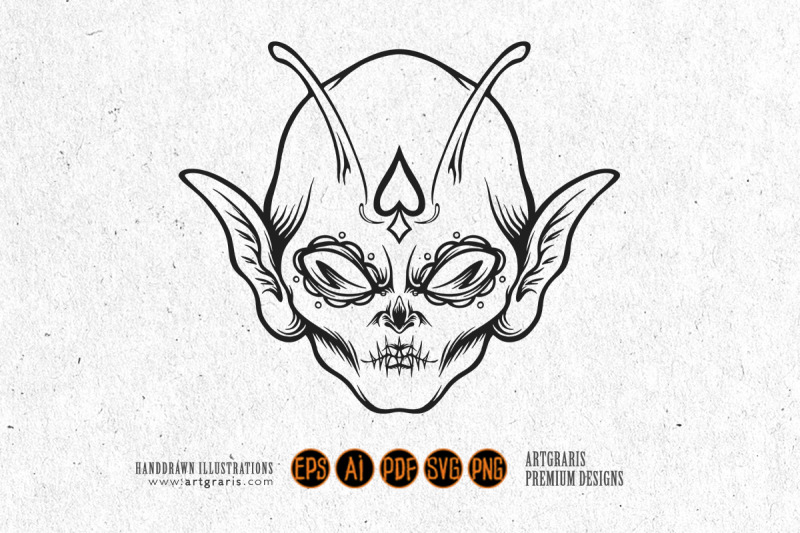 alien-head-sugar-santa-dia-de-los-muertos-logo-illustrations