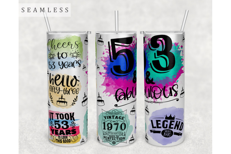 53rd-birthday-tumbler-wrap-20-oz-skinny-tumbler-sublimation-design