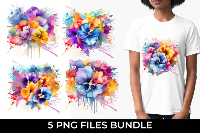 rainbow-pansy-watercolor-bundle